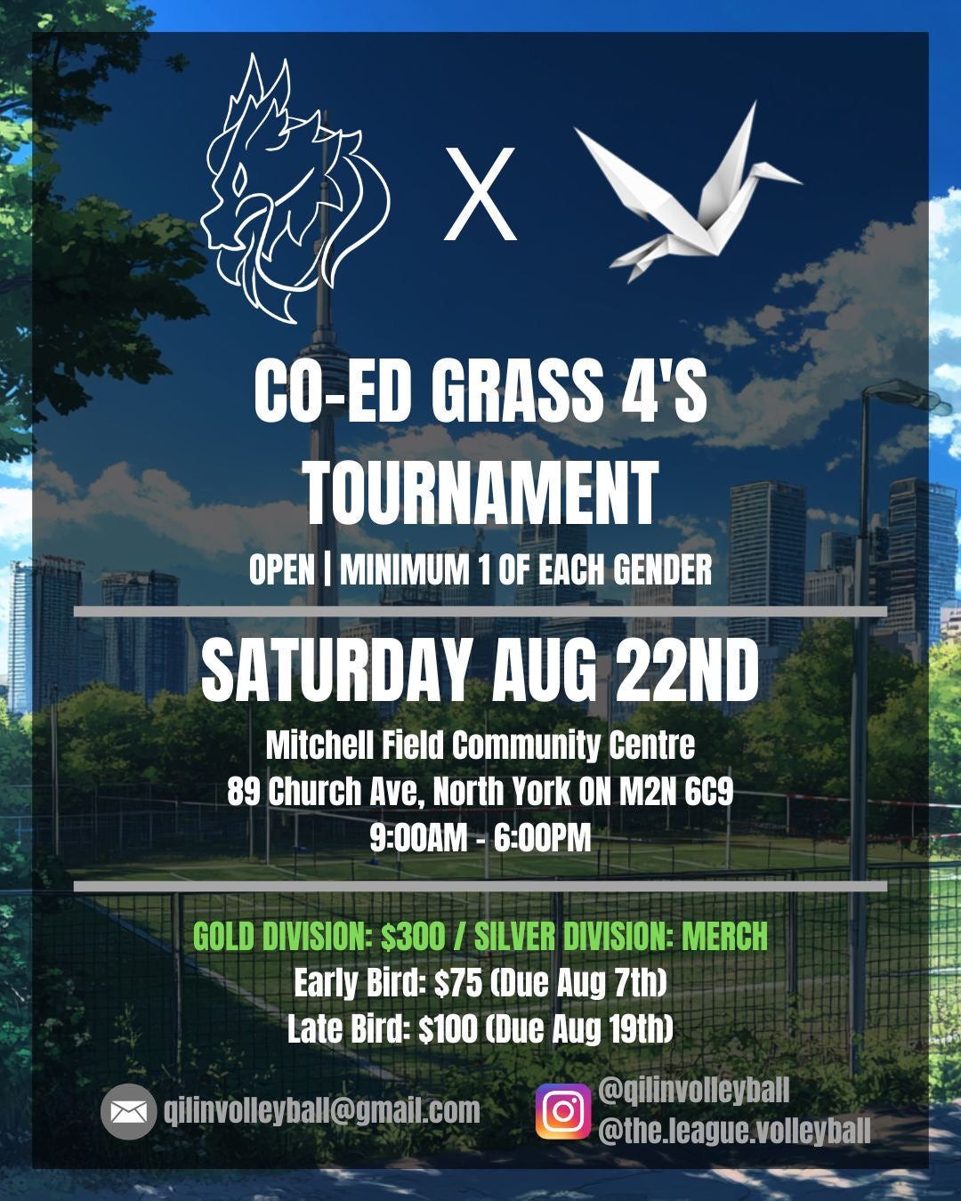 Qilin x The League — 2nd Annual Co-Ed Grass 4's Tournament (Fundraiser)